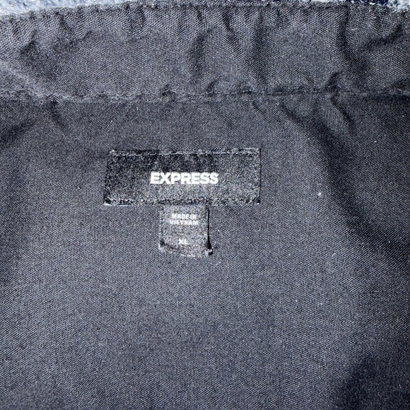 Express Men's Black and Gray Plaid Shirt Jacket - Picture 4 of 9